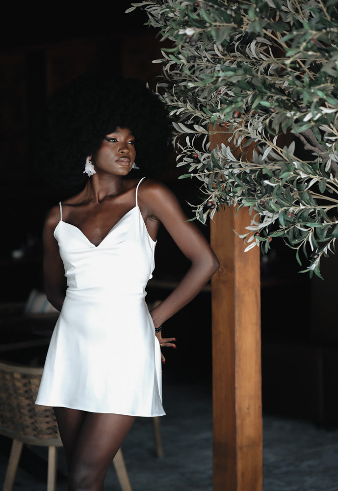 Glowin – White Satin Mini