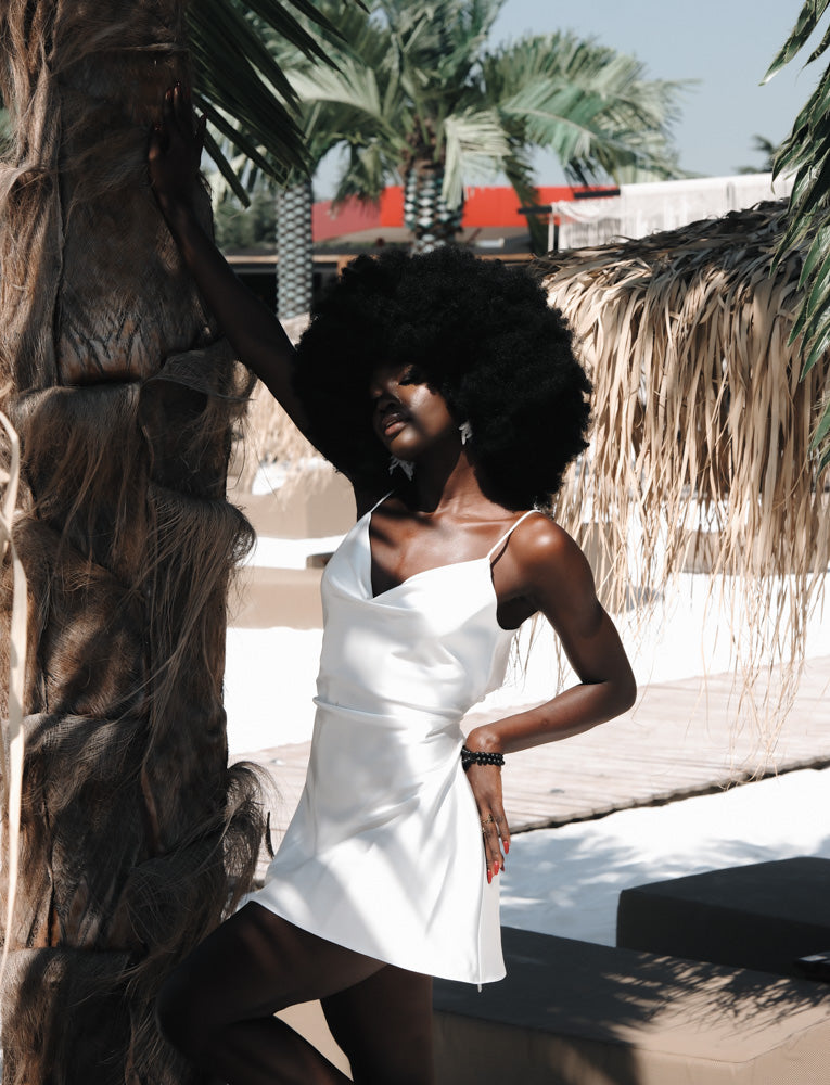 Glowin – White Satin Mini