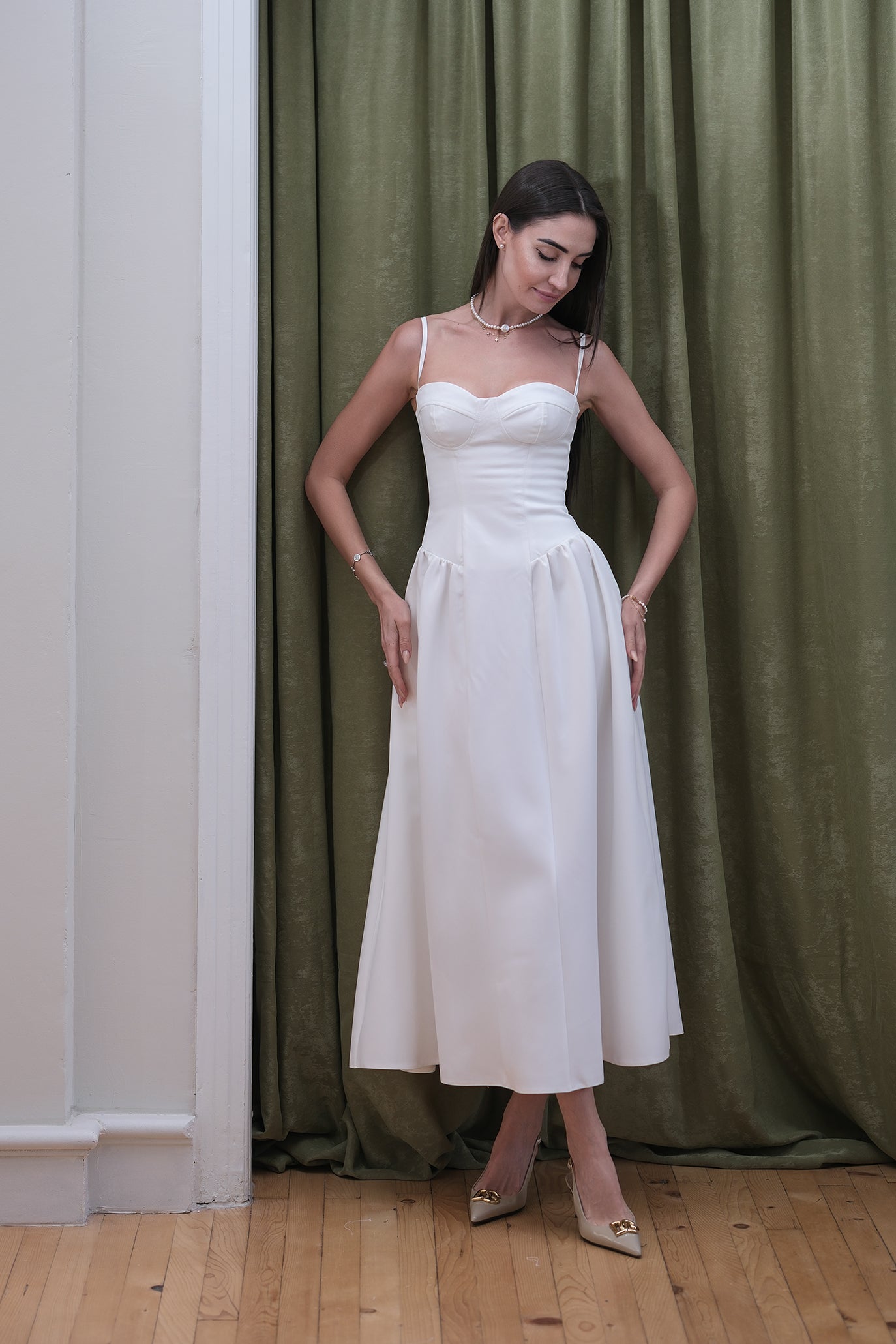 White Corset Dress - Alexina